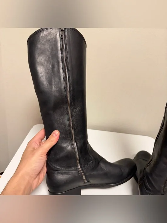 Frye Melissa Tall Riding Boot 3470412 Black Inside Zip Boots Women’s US 9.5 B - Picture 5 of 9